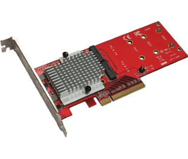 Dual NVMe PCIe adapter (Model: AD2M2NVMPX8)